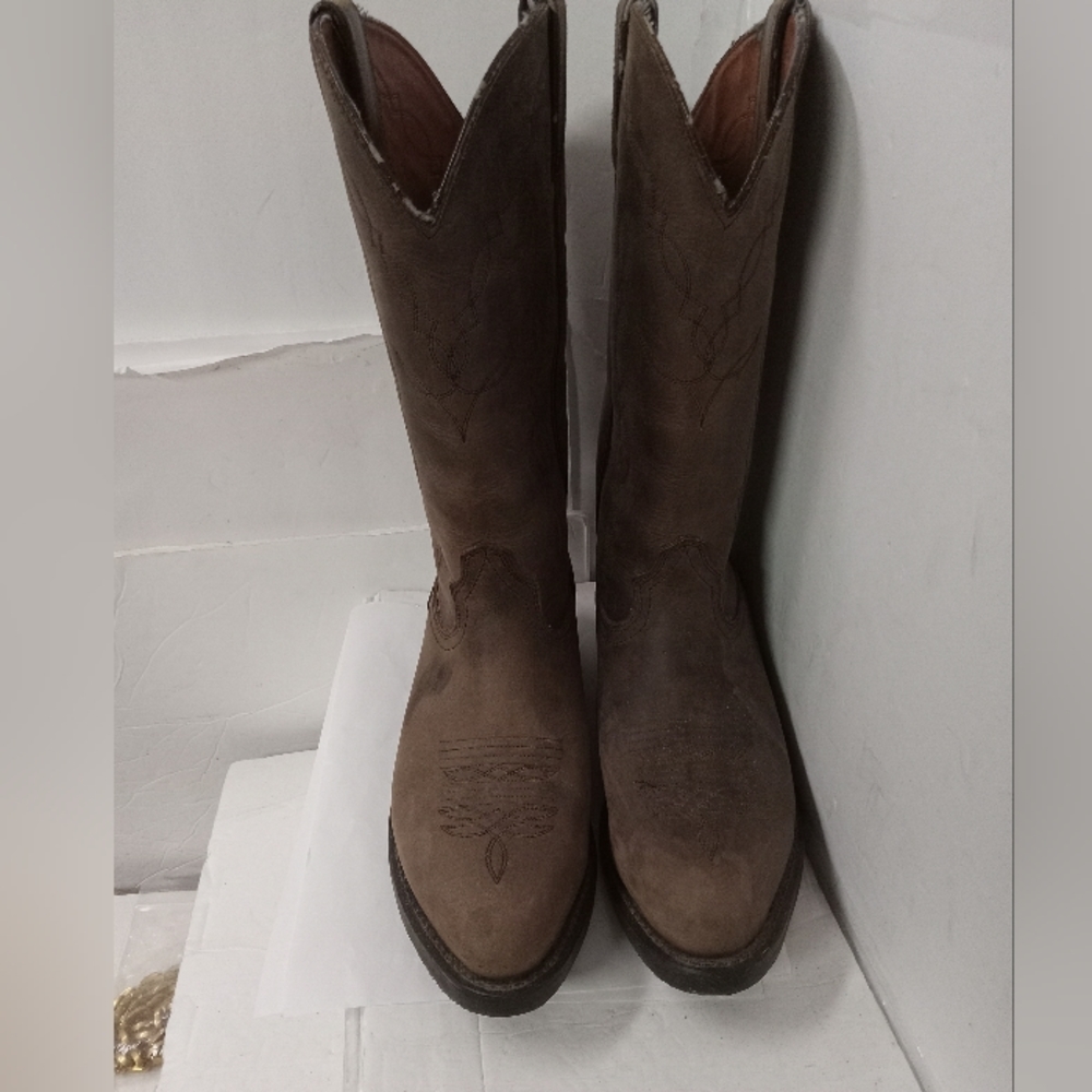 Guide Gear Cowboy Boots Suede Leather  Brown Size 8D
